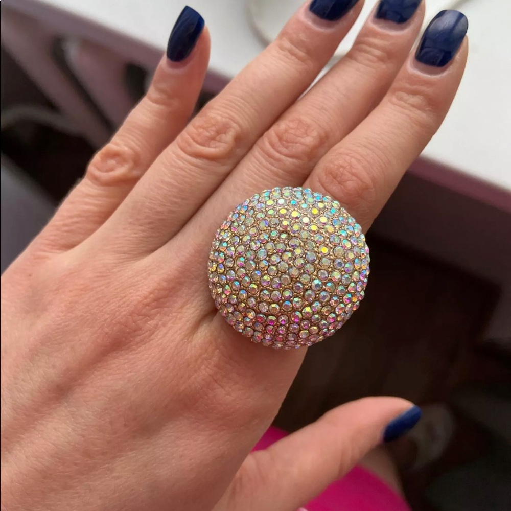 New Big Colorful Crystal Open Ring